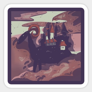 Cloudy castle Sticker